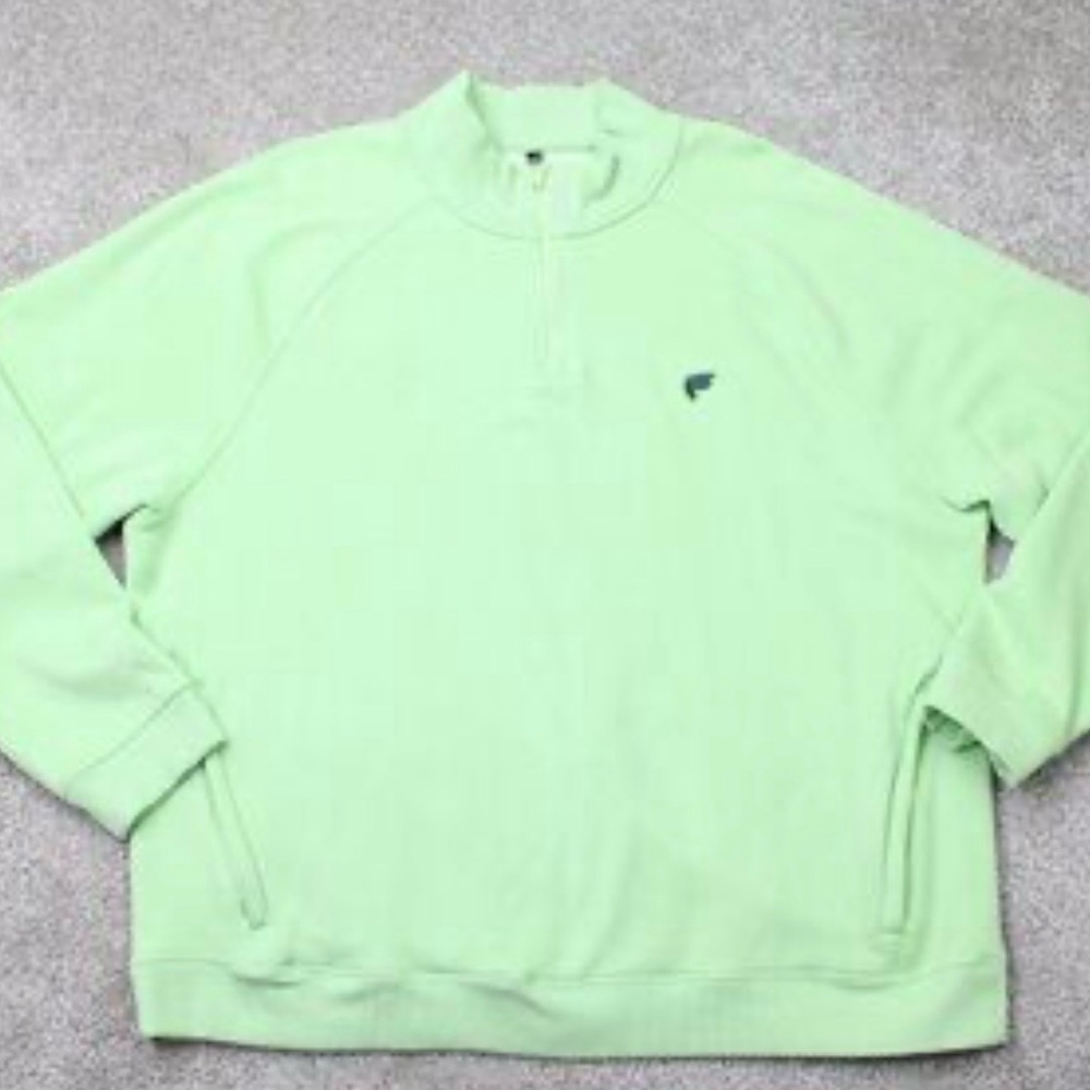 New Mens Fabletics Large Light Green Quarter-Zip Men's Sweater